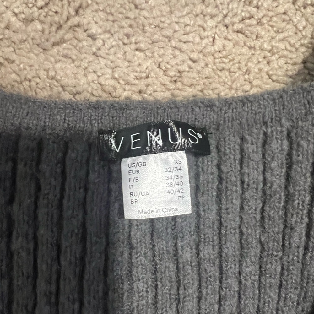 Gray Ribbed Knit Sweater - Picture 6 of 6